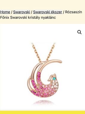 Swarovski Crystal Phoenix Rose Gold plated  Pendant Necklace Hungarian